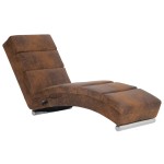 vidaXL Șezlong de masaj, maro, imitație piele de căprioară vidaXL Șezlong de masaj, maro, imitație piele de căprioară