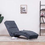 vidaXL Șezlong de masaj, gri, imitație piele de căprioară vidaXL Șezlong de masaj, gri, imitație piele de căprioară