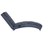 vidaXL Șezlong de masaj, gri, imitație piele de căprioară vidaXL Șezlong de masaj, gri, imitație piele de căprioară