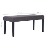 vidaXL Bancă, gri, 106 cm, piele artificială