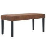 vidaXL Bancă, maro, 106 cm, piele întoarsă ecologică