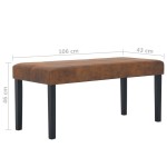vidaXL Bancă, maro, 106 cm, piele întoarsă ecologică