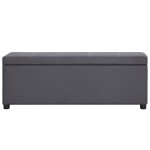 vidaXL Banchetă cu zonă de depozitare, gri, 116 cm, piele ecologică vidaXL Banchetă cu zonă de depozitare, gri, 116 cm, piele ecologică
