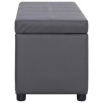 vidaXL Banchetă cu zonă de depozitare, gri, 116 cm, piele ecologică vidaXL Banchetă cu zonă de depozitare, gri, 116 cm, piele ecologică