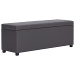 vidaXL Banchetă cu zonă de depozitare, gri, 116 cm, piele ecologică vidaXL Banchetă cu zonă de depozitare, gri, 116 cm, piele ecologică