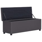 vidaXL Banchetă cu zonă de depozitare, gri, 116 cm, piele ecologică vidaXL Banchetă cu zonă de depozitare, gri, 116 cm, piele ecologică