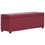 vidaXL Bancă, compartiment de depozitare, grena 116 cm piele ecologică vidaXL Bancă, compartiment de depozitare, grena 116 cm piele ecologică