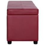 vidaXL Bancă, compartiment de depozitare, grena 116 cm piele ecologică vidaXL Bancă, compartiment de depozitare, grena 116 cm piele ecologică