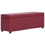 vidaXL Bancă, compartiment de depozitare, grena 116 cm piele ecologică vidaXL Bancă, compartiment de depozitare, grena 116 cm piele ecologică