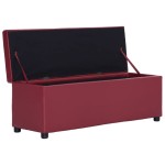 vidaXL Bancă, compartiment de depozitare, grena 116 cm piele ecologică vidaXL Bancă, compartiment de depozitare, grena 116 cm piele ecologică