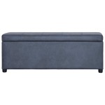 vidaXL Banchetă cu depozitare, gri, 116 cm, piele întoarsă ecologică