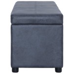 vidaXL Banchetă cu depozitare, gri, 116 cm, piele întoarsă ecologică