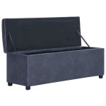 vidaXL Banchetă cu depozitare, gri, 116 cm, piele întoarsă ecologică