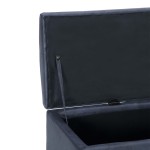 vidaXL Banchetă cu depozitare, gri, 116 cm, piele întoarsă ecologică