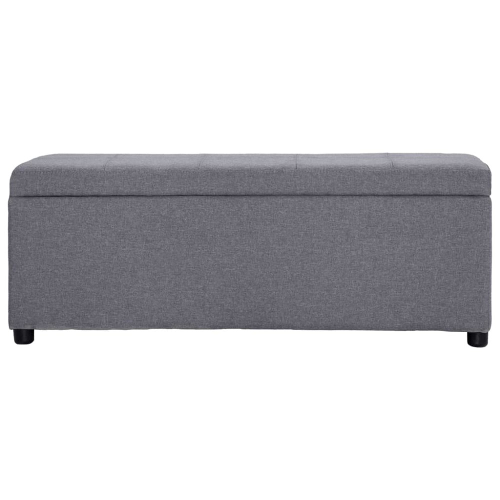 vidaXL Bancă, compartiment de depozitare, gri deschis 116 cm poliester