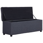 vidaXL Bancă, compartiment de depozitare, gri închis, 116 cm poliester vidaXL Bancă, compartiment de depozitare, gri închis, 116 cm poliester
