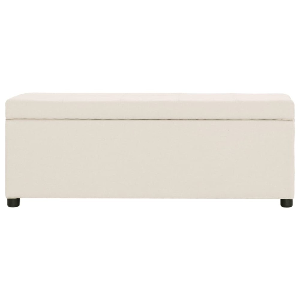 vidaXL Bancă cu compartiment de depozitare, crem, 116 cm, poliester