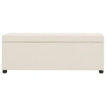 vidaXL Bancă cu compartiment de depozitare, crem, 116 cm, poliester