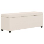 vidaXL Bancă cu compartiment de depozitare, crem, 116 cm, poliester
