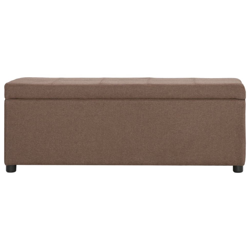 vidaXL Bancă cu compartiment de depozitare, maro, 116 cm, poliester