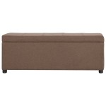 vidaXL Bancă cu compartiment de depozitare, maro, 116 cm, poliester vidaXL Bancă cu compartiment de depozitare, maro, 116 cm, poliester