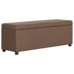 vidaXL Bancă cu compartiment de depozitare, maro, 116 cm, poliester vidaXL Bancă cu compartiment de depozitare, maro, 116 cm, poliester