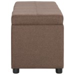 vidaXL Bancă cu compartiment de depozitare, maro, 116 cm, poliester vidaXL Bancă cu compartiment de depozitare, maro, 116 cm, poliester