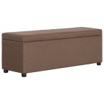 vidaXL Bancă cu compartiment de depozitare, maro, 116 cm, poliester vidaXL Bancă cu compartiment de depozitare, maro, 116 cm, poliester