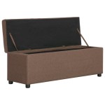 vidaXL Bancă cu compartiment de depozitare, maro, 116 cm, poliester vidaXL Bancă cu compartiment de depozitare, maro, 116 cm, poliester