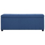 vidaXL Bancă cu compartiment de depozitare albastru, 116 cm, poliester vidaXL Bancă cu compartiment de depozitare albastru, 116 cm, poliester