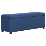 vidaXL Bancă cu compartiment de depozitare albastru, 116 cm, poliester vidaXL Bancă cu compartiment de depozitare albastru, 116 cm, poliester