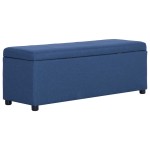 vidaXL Bancă cu compartiment de depozitare albastru, 116 cm, poliester vidaXL Bancă cu compartiment de depozitare albastru, 116 cm, poliester