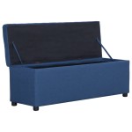 vidaXL Bancă cu compartiment de depozitare albastru, 116 cm, poliester vidaXL Bancă cu compartiment de depozitare albastru, 116 cm, poliester