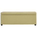 vidaXL Bancă cu compartiment de depozitare, verde, 116 cm, poliester vidaXL Bancă cu compartiment de depozitare, verde, 116 cm, poliester