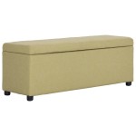 vidaXL Bancă cu compartiment de depozitare, verde, 116 cm, poliester vidaXL Bancă cu compartiment de depozitare, verde, 116 cm, poliester