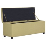 vidaXL Bancă cu compartiment de depozitare, verde, 116 cm, poliester vidaXL Bancă cu compartiment de depozitare, verde, 116 cm, poliester