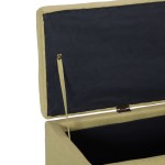 vidaXL Bancă cu compartiment de depozitare, verde, 116 cm, poliester vidaXL Bancă cu compartiment de depozitare, verde, 116 cm, poliester