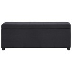 vidaXL Bancă cu compartiment de depozitare, negru, 116 cm, poliester vidaXL Bancă cu compartiment de depozitare, negru, 116 cm, poliester