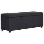vidaXL Bancă cu compartiment de depozitare, negru, 116 cm, poliester vidaXL Bancă cu compartiment de depozitare, negru, 116 cm, poliester