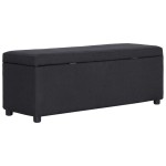 vidaXL Bancă cu compartiment de depozitare, negru, 116 cm, poliester vidaXL Bancă cu compartiment de depozitare, negru, 116 cm, poliester