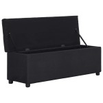vidaXL Bancă cu compartiment de depozitare, negru, 116 cm, poliester vidaXL Bancă cu compartiment de depozitare, negru, 116 cm, poliester