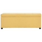 vidaXL Bancă cu compartiment de depozitare, galben, 116 cm, poliester vidaXL Bancă cu compartiment de depozitare, galben, 116 cm, poliester