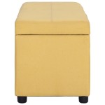 vidaXL Bancă cu compartiment de depozitare, galben, 116 cm, poliester vidaXL Bancă cu compartiment de depozitare, galben, 116 cm, poliester