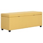 vidaXL Bancă cu compartiment de depozitare, galben, 116 cm, poliester vidaXL Bancă cu compartiment de depozitare, galben, 116 cm, poliester