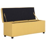 vidaXL Bancă cu compartiment de depozitare, galben, 116 cm, poliester vidaXL Bancă cu compartiment de depozitare, galben, 116 cm, poliester