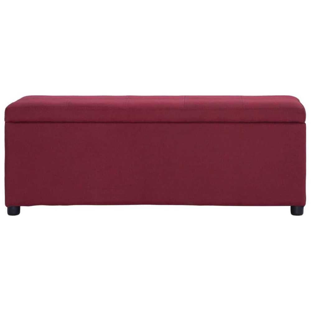 vidaXL Banchetă cu zonă de depozitare, roșu vin, 116cm, poliester