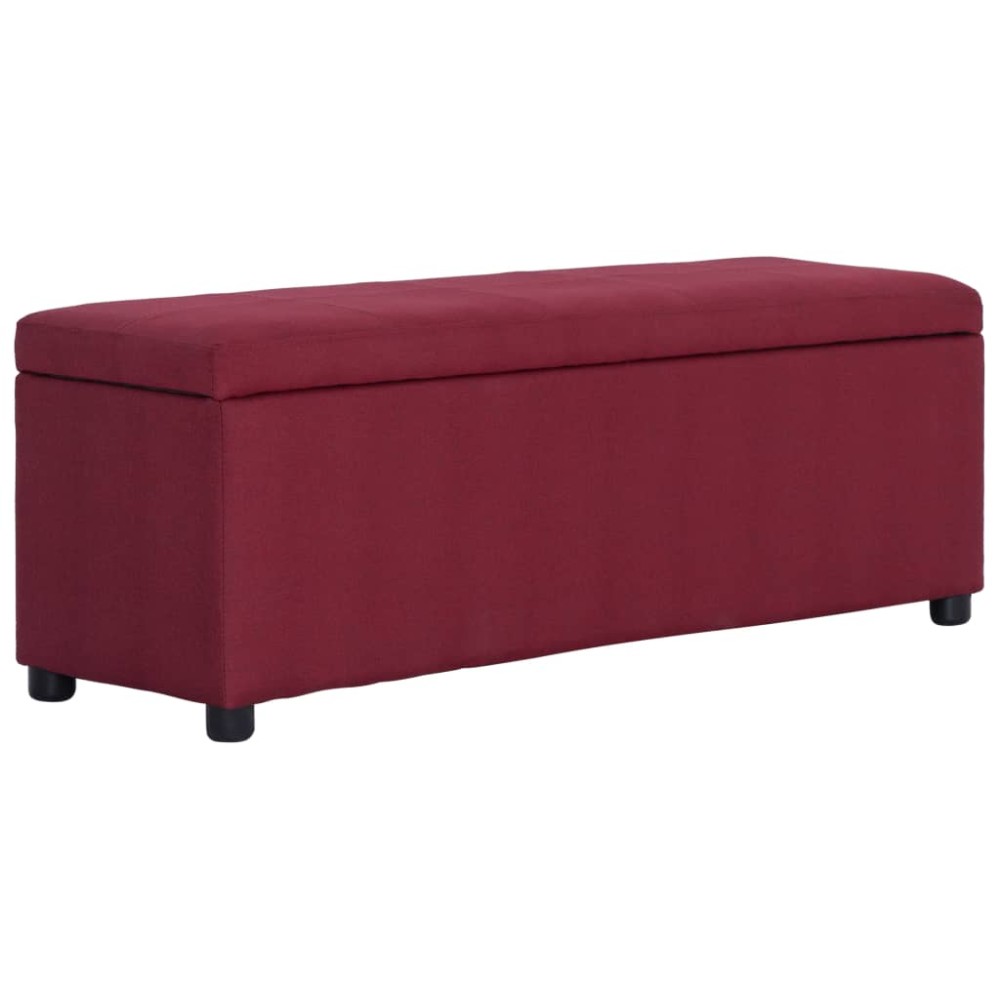vidaXL Banchetă cu zonă de depozitare, roșu vin, 116cm, poliester