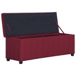 vidaXL Banchetă cu zonă de depozitare, roșu vin, 116cm, poliester