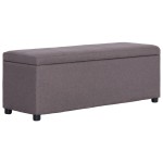 vidaXL Bancă cu compartiment de depozitare gri taupe 116 cm, poliester