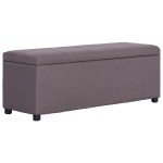 vidaXL Bancă cu compartiment de depozitare gri taupe 116 cm, poliester